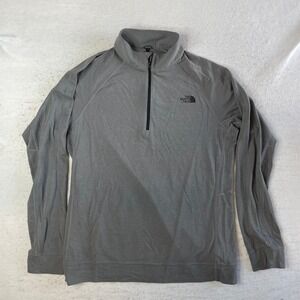 The North Face 1/4 Zip Pullover Mens XL Gray Textured Waffle Knit Wool Blend